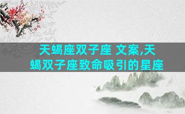天蝎座双子座 文案,天蝎双子座致命吸引的星座